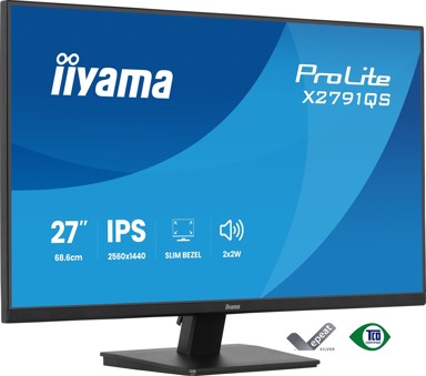 IIYAMA Monitor ProLite X2791QS-B1 / 27", 2560 x 1440, IPS, 75 Hz, 1 ms, HDMI, DisplayPort, crna